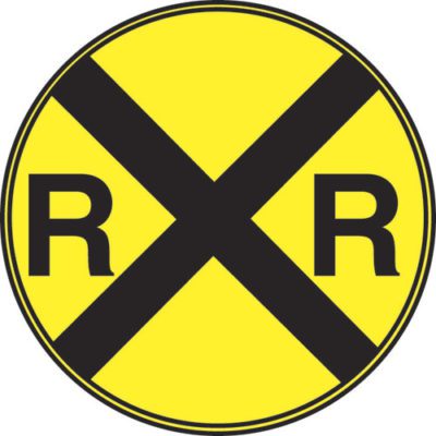 Aldon railroad crossing advanced warning sign plate