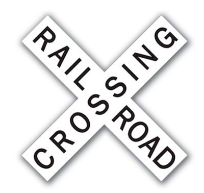 Aldon railroad crossing cross buck sign plate