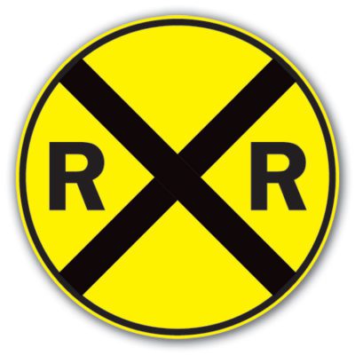 Aldon railroad crossing advanced warning sign plate