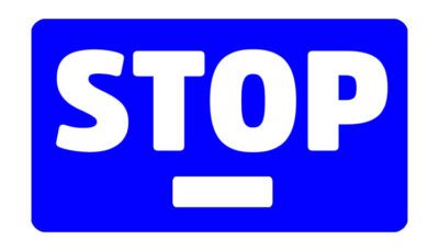 Aldon blue railroad magnetic OSHA sign flag, stop