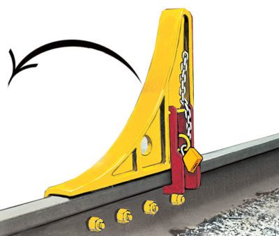 Aldon railroad hinged car stop bumper