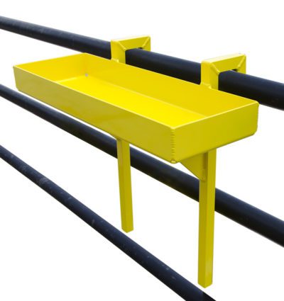 Aldon handrail tool and socket tray for railcar loading and unloading