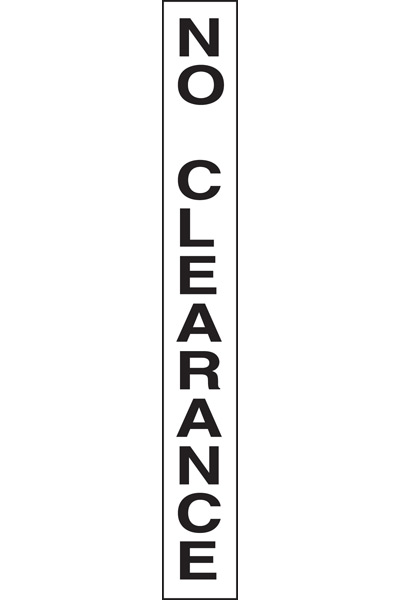 Item #: 4115-37 "No Clearance" (Vertical)