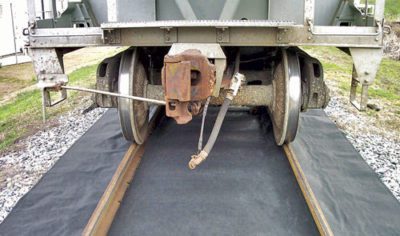 Aldon railroad absorbent track mat spill containment sheet
