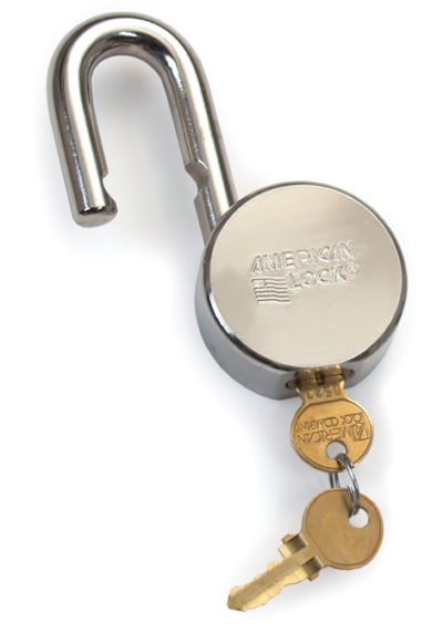 Aldon solid body chrome padlock for M.O.W. and general rail road