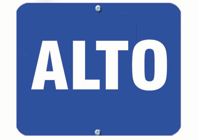 Aldon railroad OSHA blue sign flag, alto