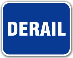 Item #: 6DERAIL-B Aldon blue railroad OSHA sign flag, derail
