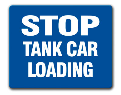 Item #: 6STCL-B Stop Tank Car Loading (Blue)