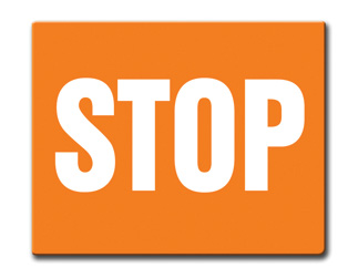 Aldon orange railroad OSHA sign flag, stop