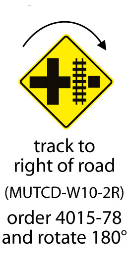 RR Intersection #1 advance Warning w/RR track right