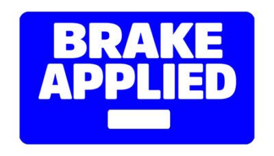 Magnetic Railcar Status Signs "BRAKE APPLIED"