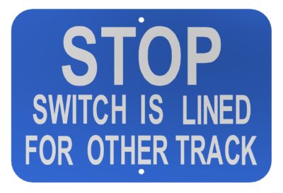 Stop Switch Is Lined For Other Track (Blue)