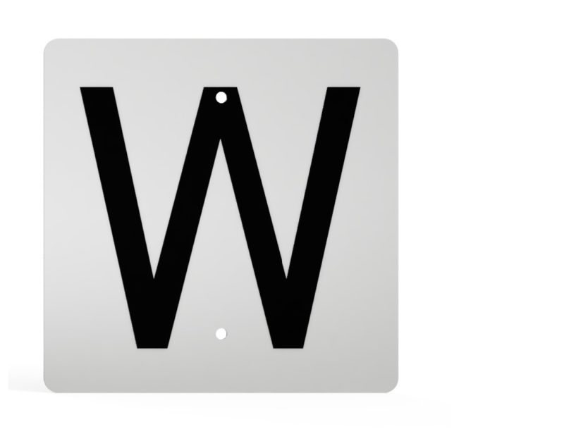 Whistle "W" Sign, UPRR STD DWG 0543