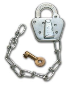 Item #: 4124-178 Click picture for enlarged image Steel Padlock with Chain