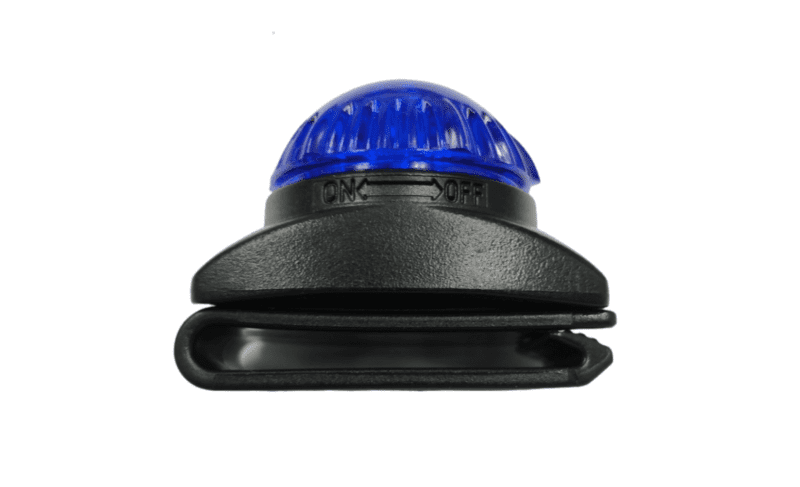 Quick-Flash Mini Light, BLUE Lens, Pocket Clip, w/Batteries