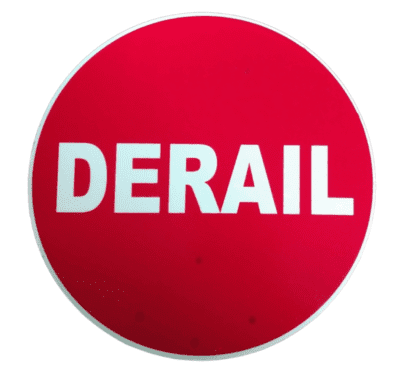 Replacement Derail Sign (Red)