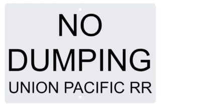 No Dumping Sign, UPRR STD DWG 0528