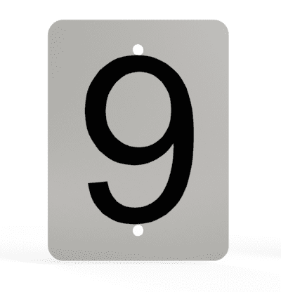 Single Sided 6" Numeral Sign, UPRR STD DWG 0502