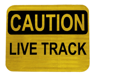 Yellow/Black Sign Plate (Caution Live Track)