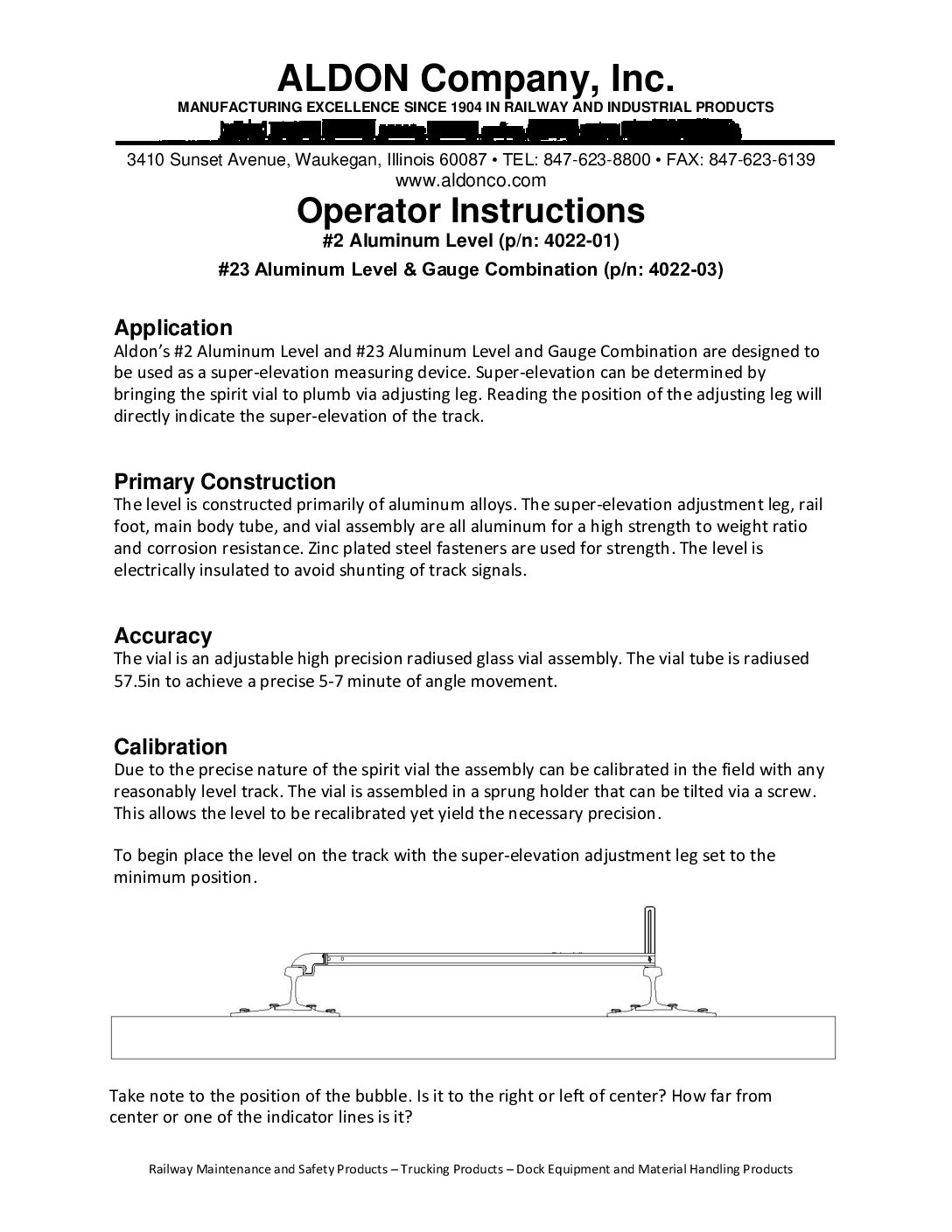 4022-01 &amp; 4022-03 Operator Instructions