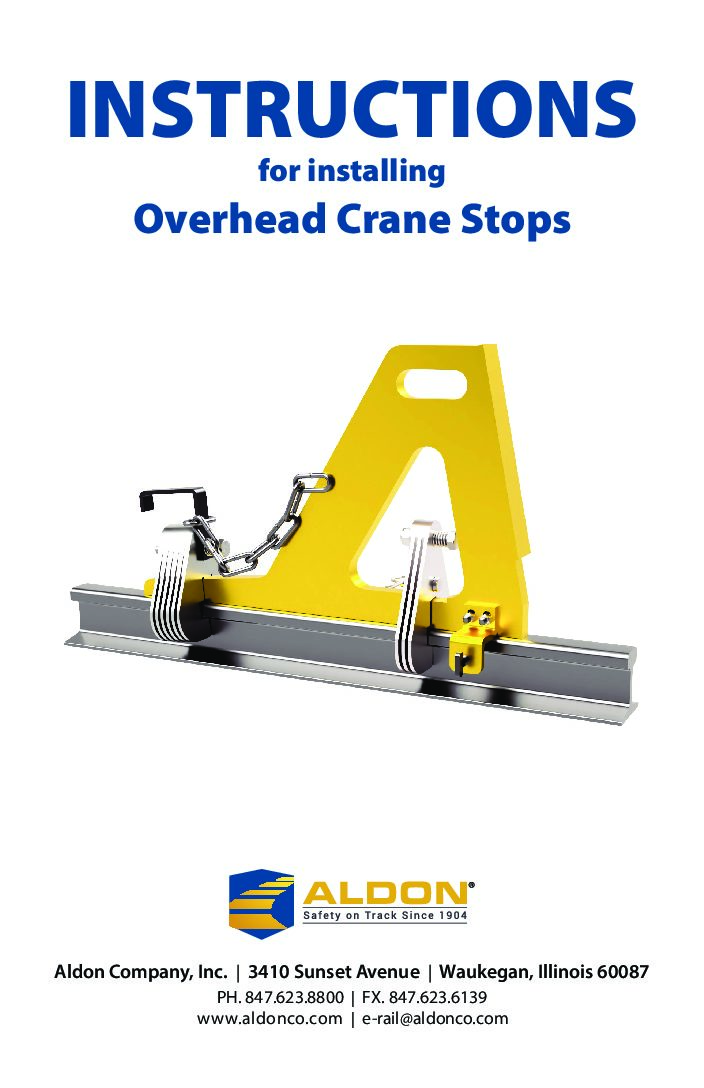 Installation Instructions for Overhead Crane Stops