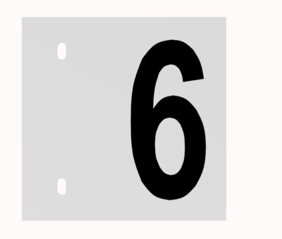Sign No. 2 - Mile Post Numbers, 9"x 9"