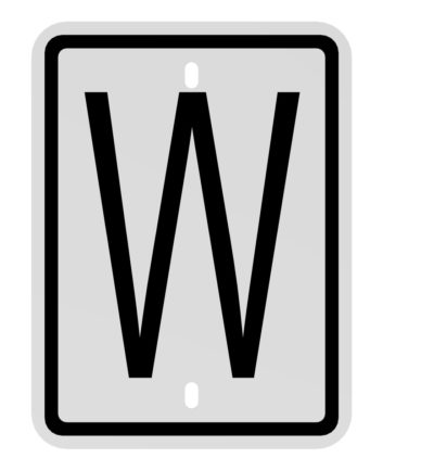 Sign No. 23, Crossing Whistle "W"