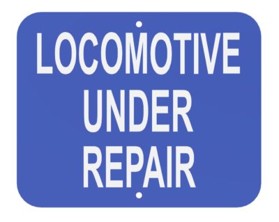Locomotive Under Repair (Blue)