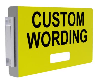 Customized Yellow Magnetic Railcar Status Sign w/Black Lettering
