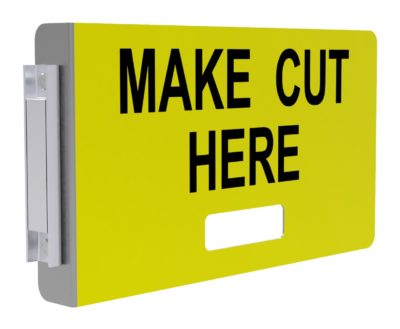 Magnetic Railcar Status Sign "MAKE CUT HERE"