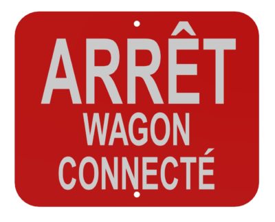 Arret Wagon Connecte Sign (Red)