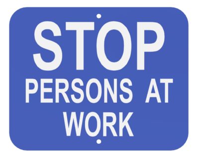 Stop Persons At Work (Blue)