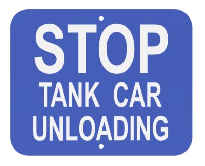 Stop Tank Car Unloading (Blue)